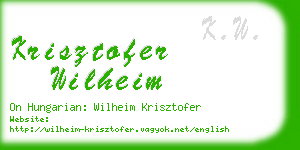 krisztofer wilheim business card